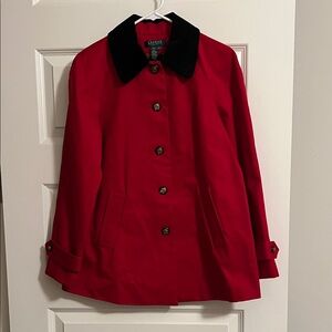 Lauren Ralph Lauren Red Barn Jacket with Black Collar